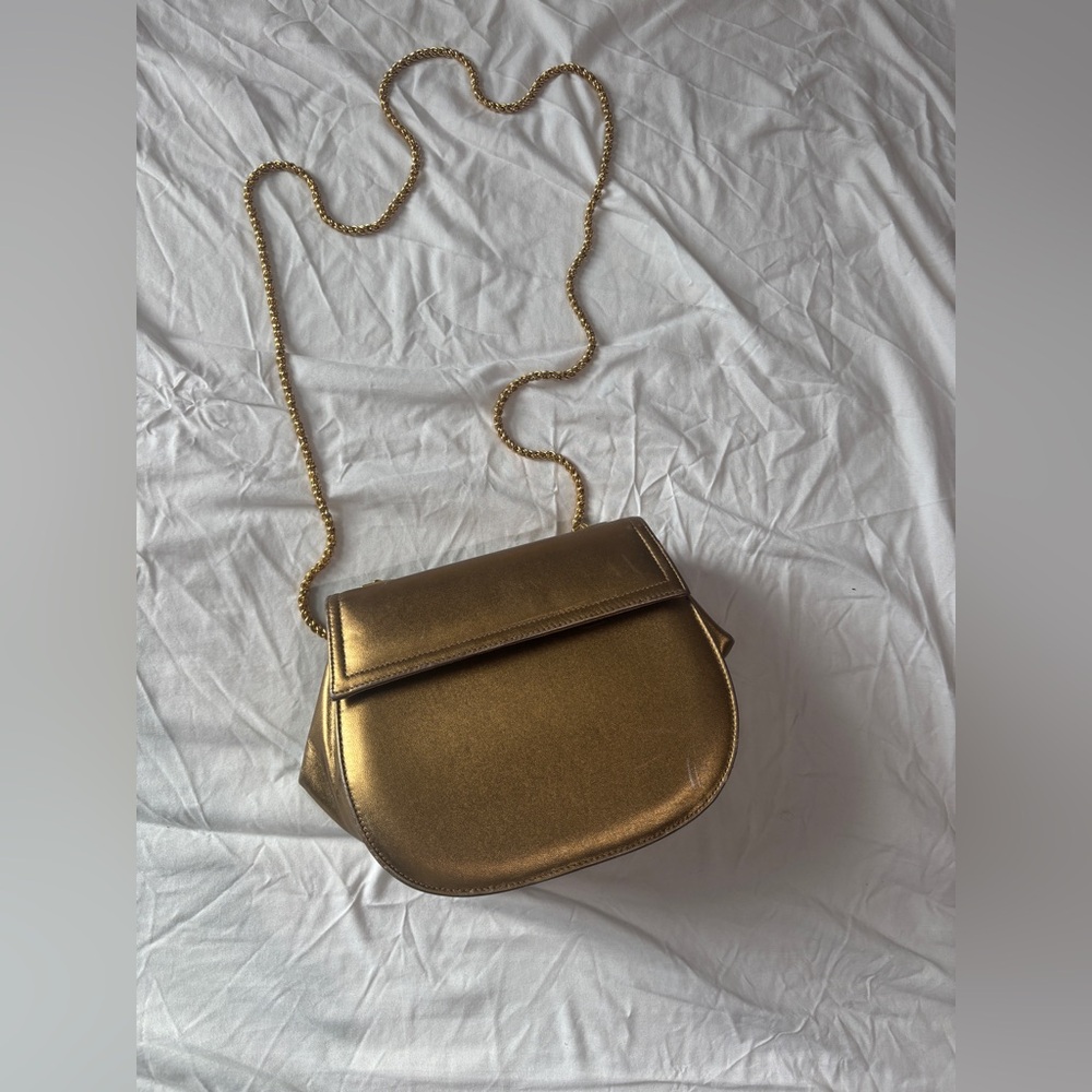 Gold crossbody or shoulder purse